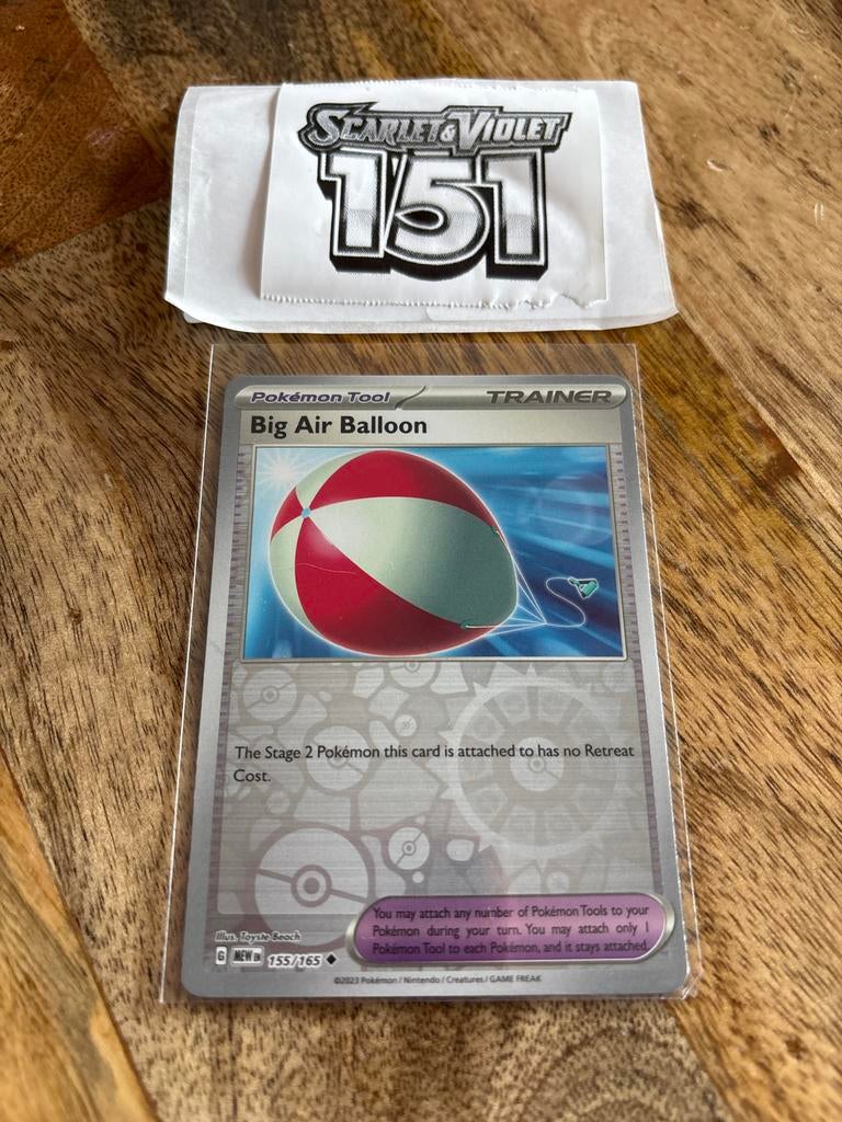 Pokémon TCG: Big Air Balloon Trainer Kaart (Scarlet & Violet, Ophalen of Verzenden, Zo goed als nieuw, Losse kaart