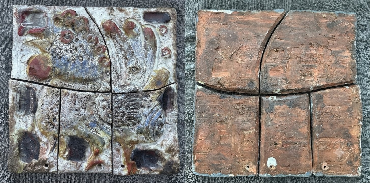 Uniek Keramisch Wandtegel tableau - Kip / Haan, Ophalen of Verzenden