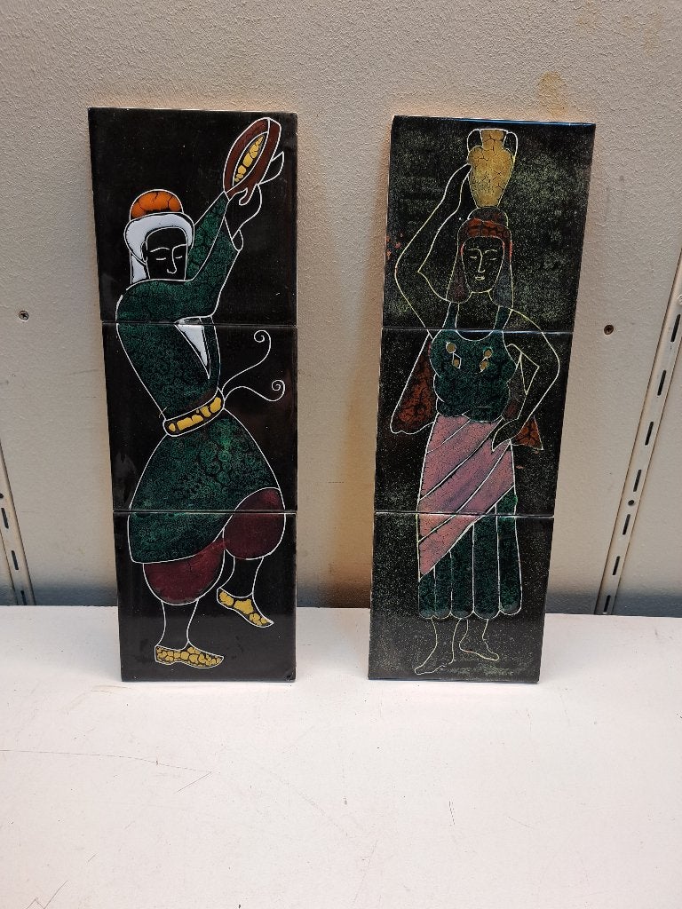 vintage wandtegels aardewerk jaren 70, Vintage, Steen/keramiek, Ophalen of Verzenden, Zo goed als nieuw