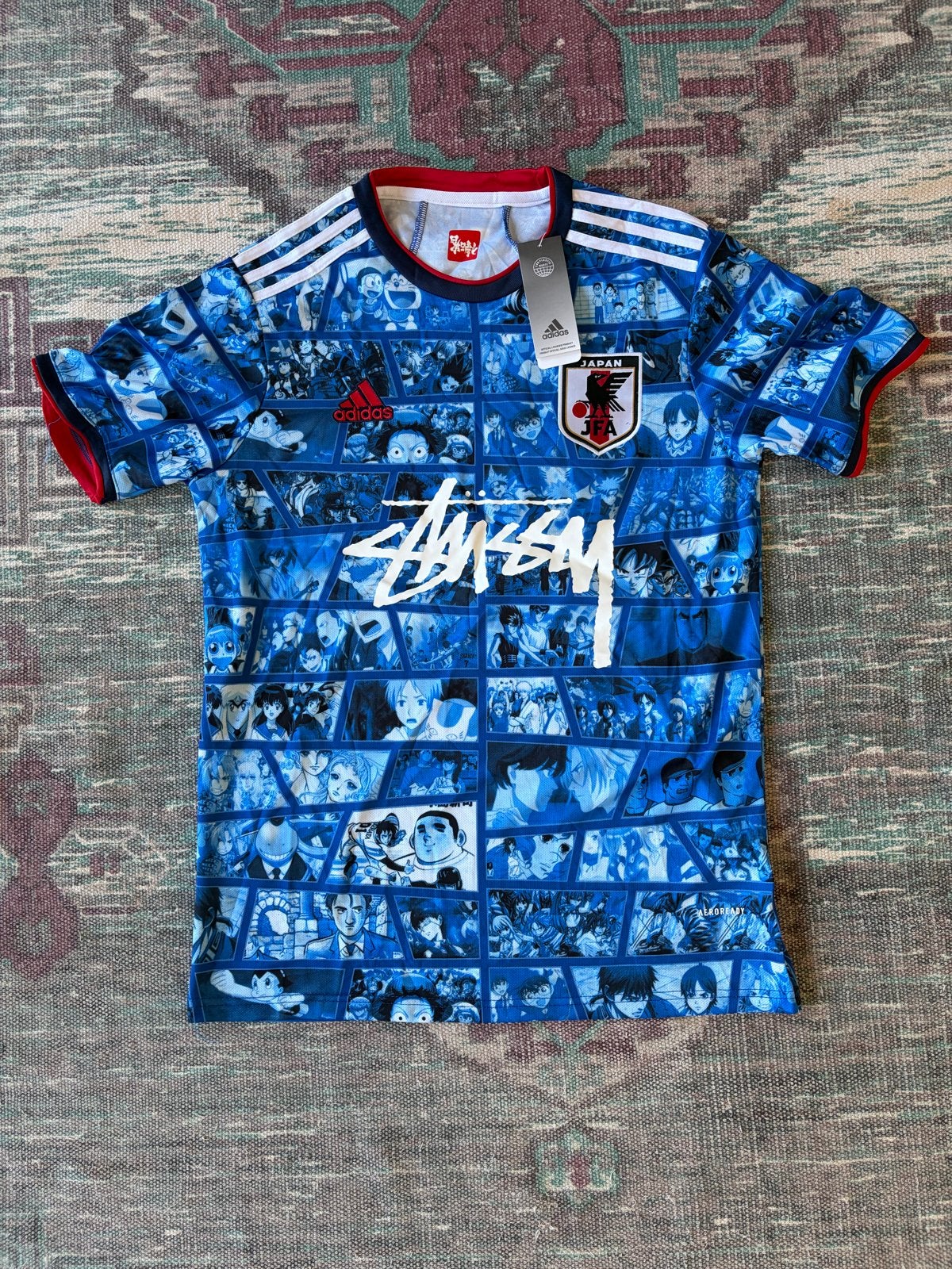 Adidas Japan Anime Voetbalshirt Stüssy Blauw Nieuw, Kleding | Heren, T-shirts, Ophalen of Verzenden, Nieuw, Maat 52/54 (L), Blauw