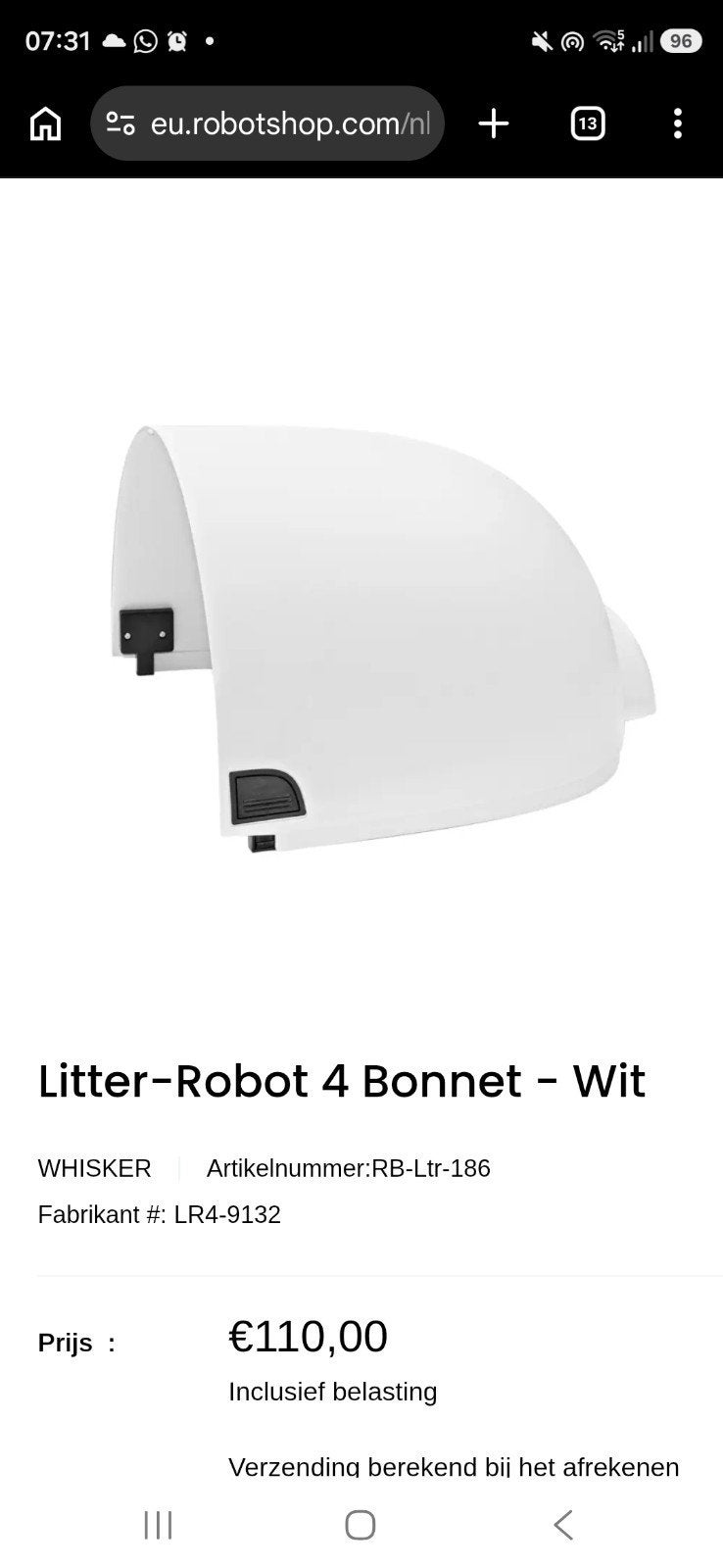 Litter robot 4 deksel, Dieren en Toebehoren, Kattenbakken, Ophalen of Verzenden