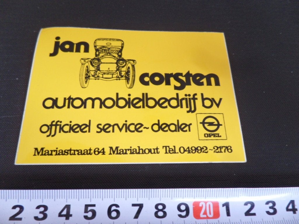 sticker mariahout jan corsten automobielbedrijf bv opel, Verzamelen, Ophalen, Zo goed als nieuw