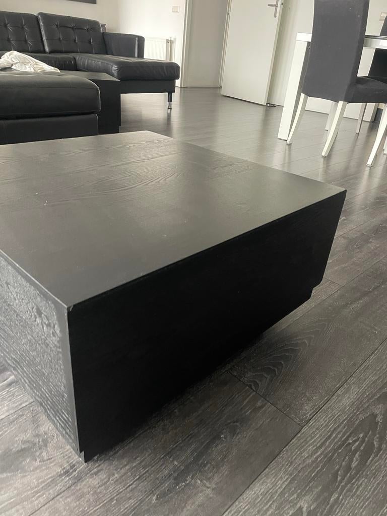 Design Kubus Tafel Zwart 70x70x30 cm, Huis en Inrichting, Gebruikt, Vierkant, Minder dan 50 cm, Overige houtsoorten