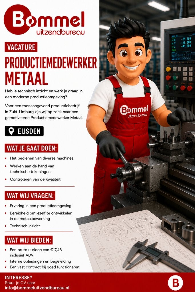 Productiemedewerker Metaal, Vacatures, Vacatures | Techniek, LBO / VMBO, Starter, Vast contract, 33 - 40 uur