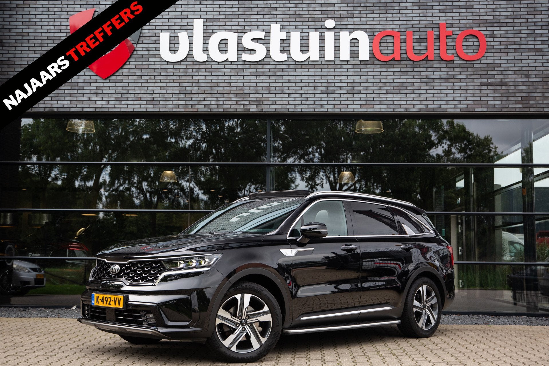 Kia Sorento 1.6 T-GDI Hybrid 2WD ExecutiveLine 7p. , Panoram, Gebruikt, 4 cilinders, 179 pk, Zwart