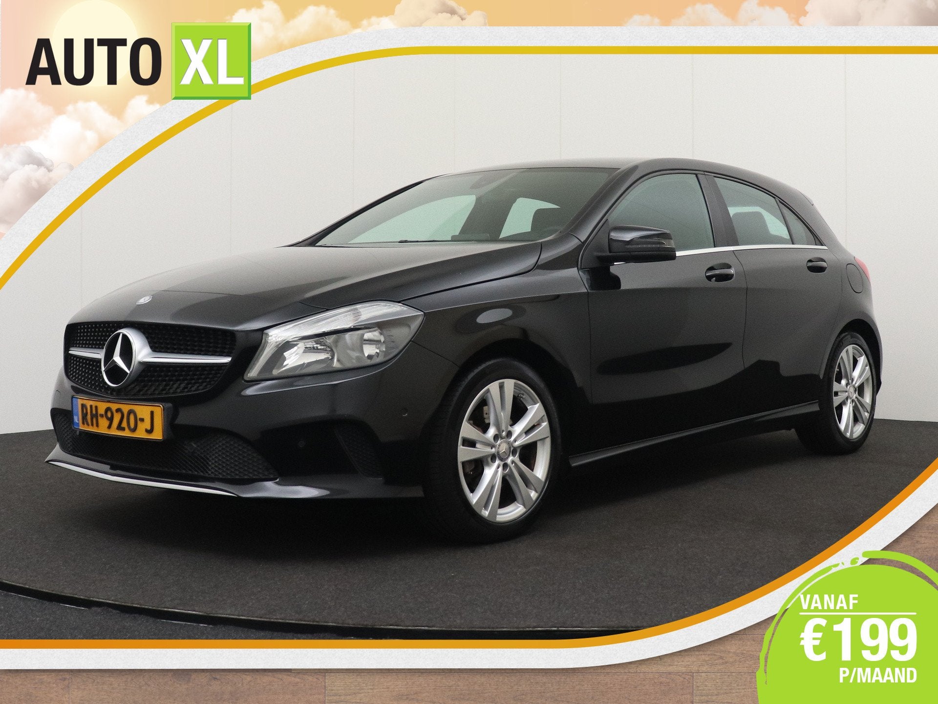 Mercedes-Benz A-Klasse 180 123 PK Aut. Sport H-Leder/Sportst, Auto's, Dealer onderhouden, Gebruikt, 4 cilinders, Leder en Stof