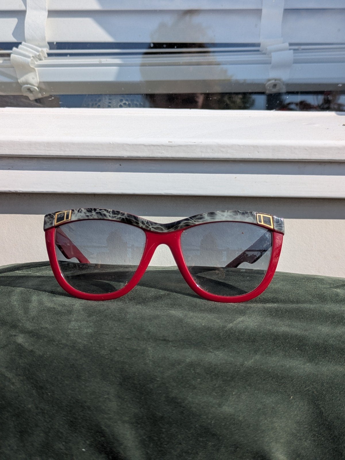 Vintage Charles Jourdan Paris zonnebril Rood/Grijs, Overige merken, Gebruikt, Zonnebril, Charles Jourdan Paris