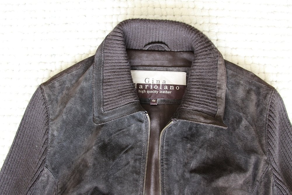 Leren Gina Mariolana Jas (Maat 44) € 65,-, Kleding | Dames, Bruin, Maat 42/44 (L), Ophalen of Verzenden, Zo goed als nieuw