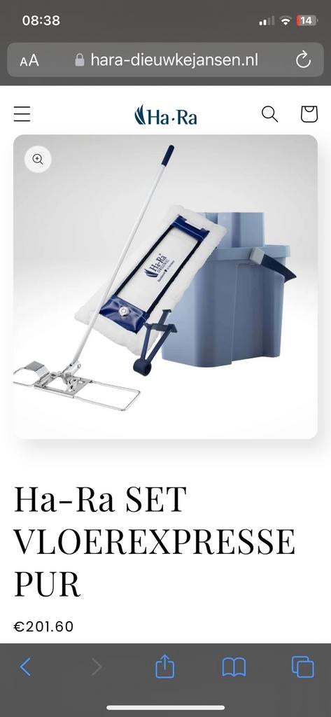 Ha-Ra SET VLOEREXPRESSE PUR, Huis en Inrichting, Ophalen of Verzenden, Dweilemmer, -bak, of -wagen