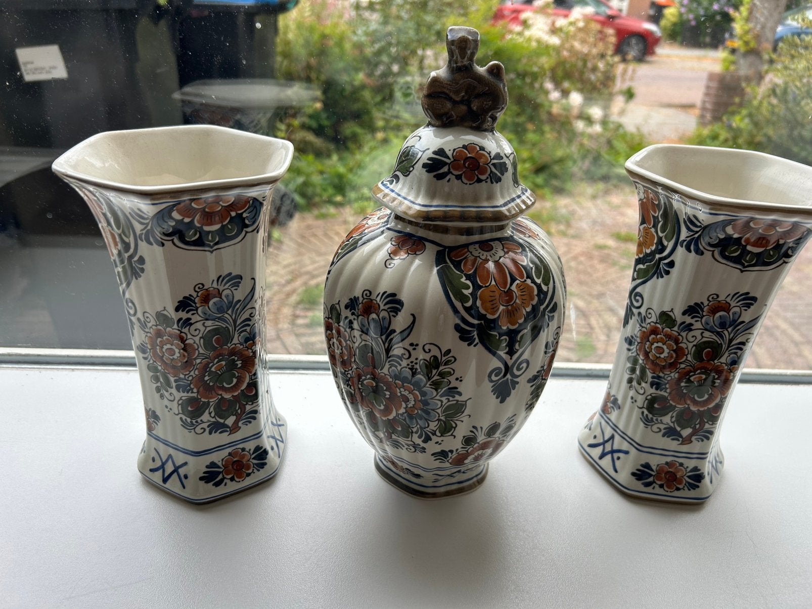 Delfts Blauw Vazen en Pot Set - Handgeschilderd, Ophalen