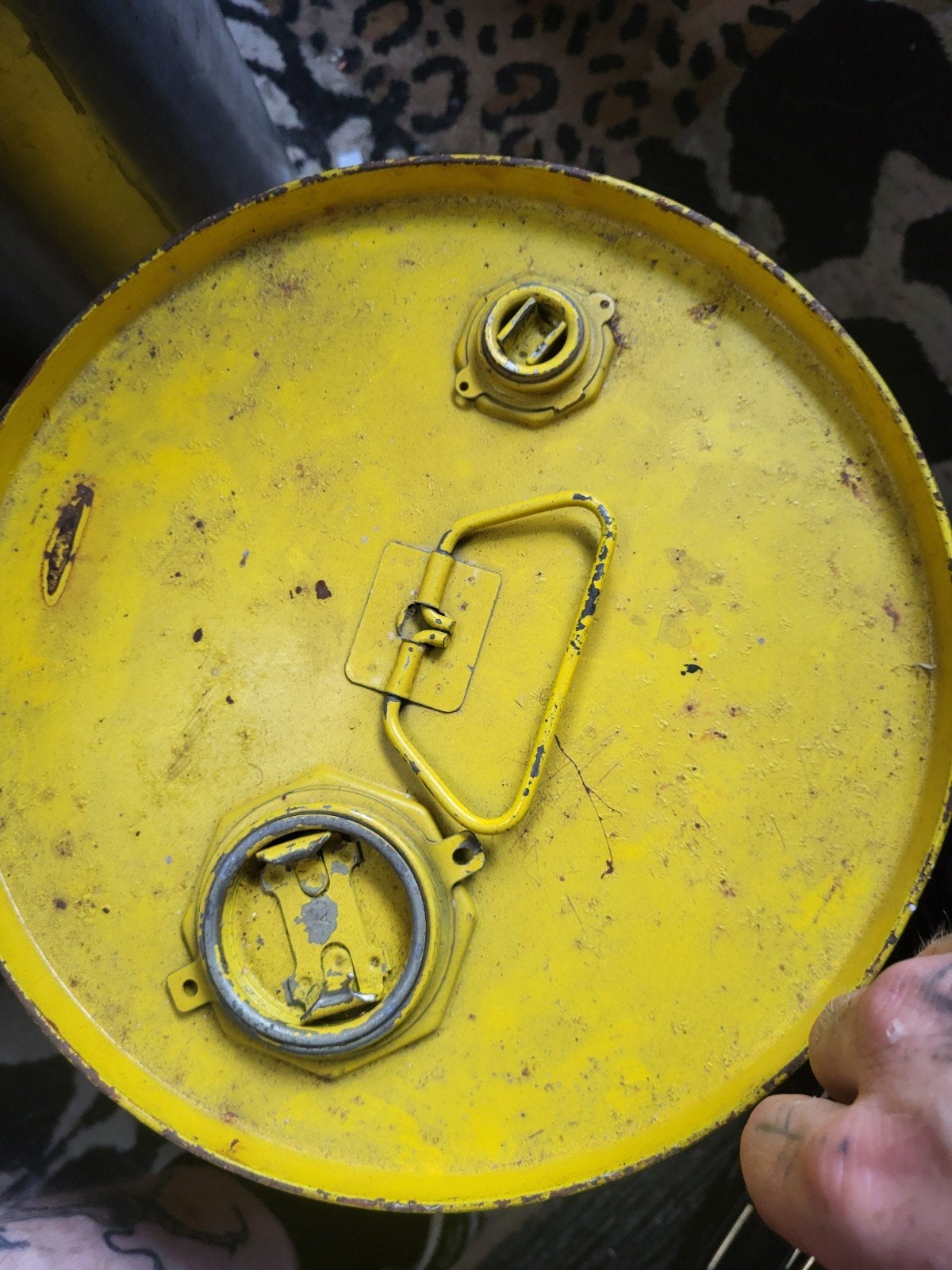 Vintage Shell Olievat - Geel met Rode Logo, Ophalen