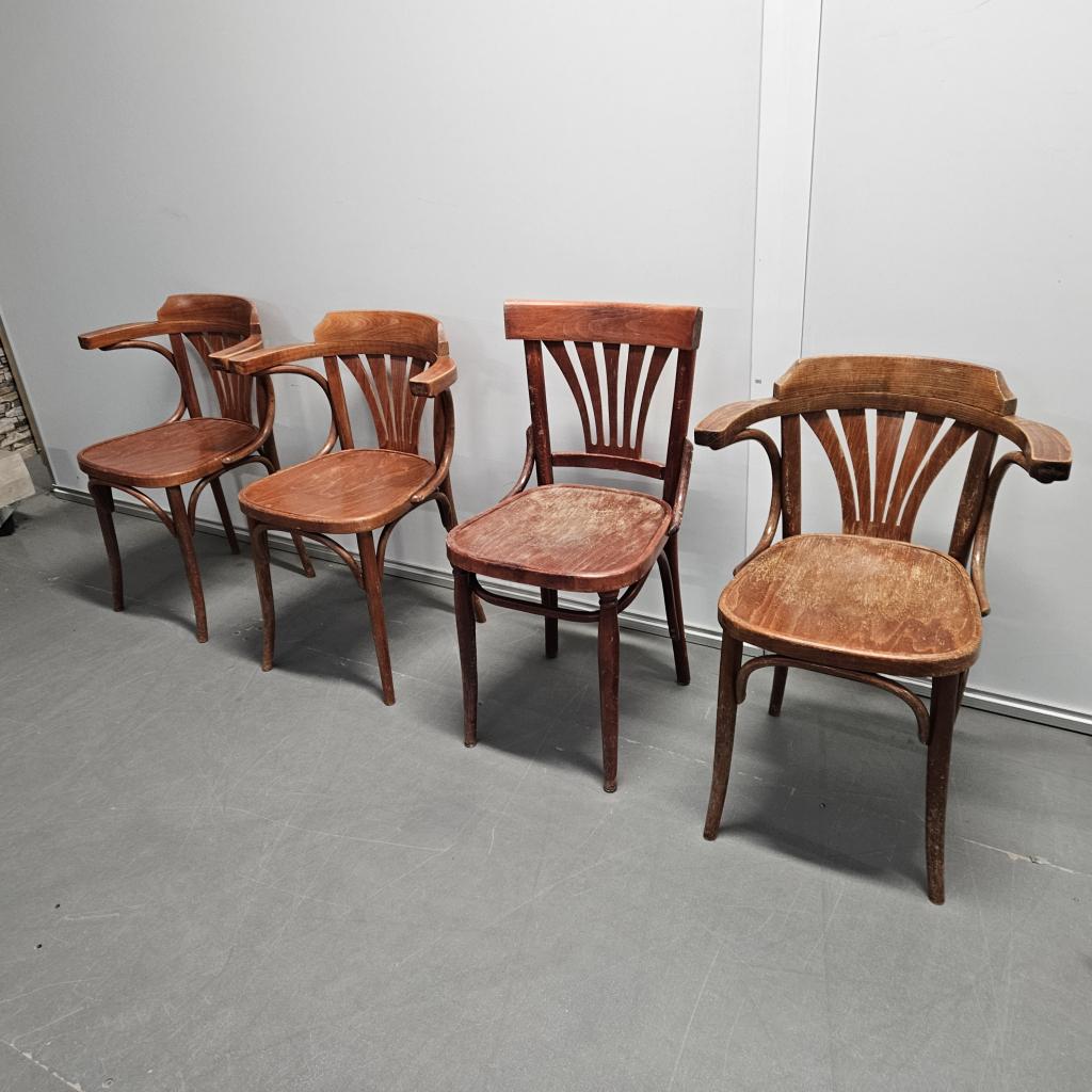 Houten horeca stoelen retro - bruin, Niet ingevuld, Gebruikt, Niet ingevuld, Niet ingevuld