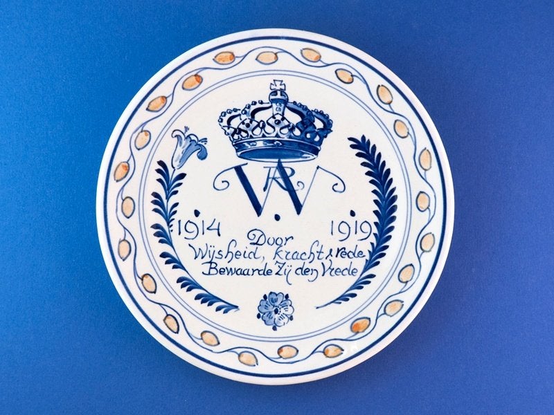 Porceleyne Fles 1919 Wijsheid Kracht 18cm (8) Oranje WO-1, Antiek en Kunst, Ophalen of Verzenden