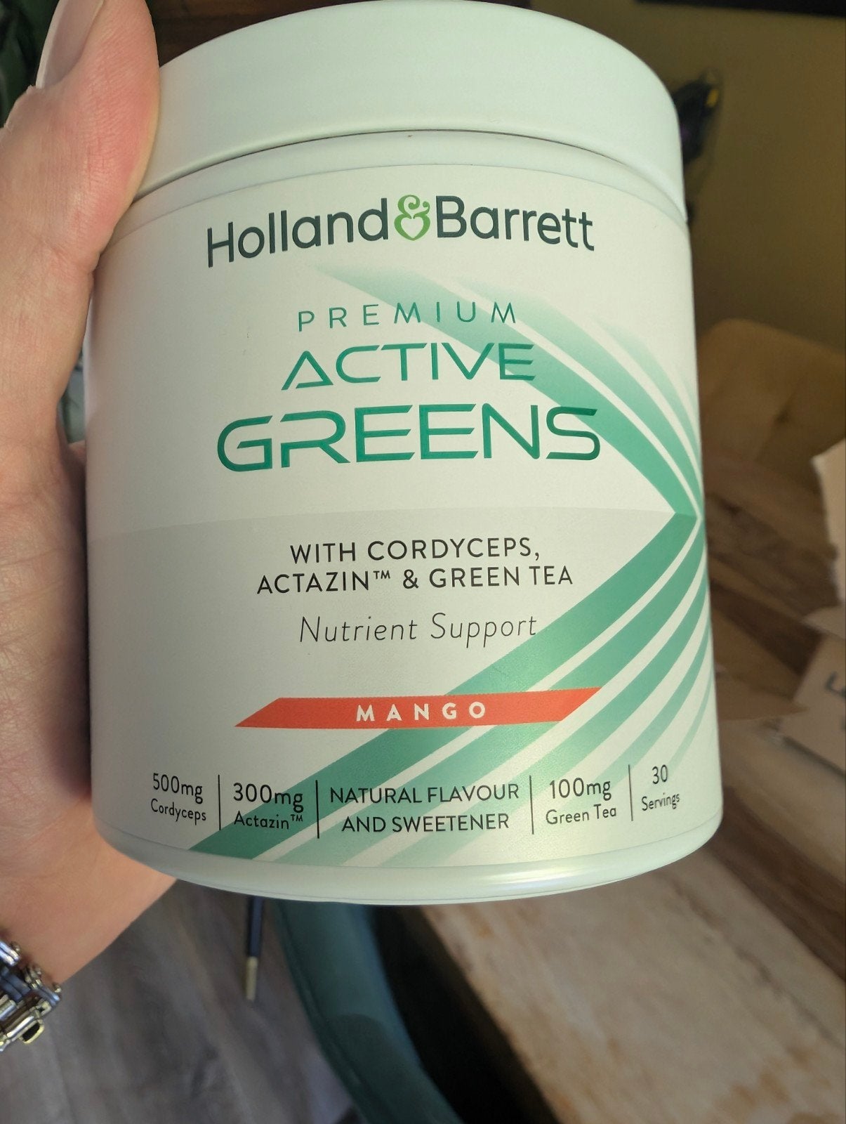 Holland & Barrett Active Greens Eiwitpoeder Stevia Mango, Ophalen of Verzenden