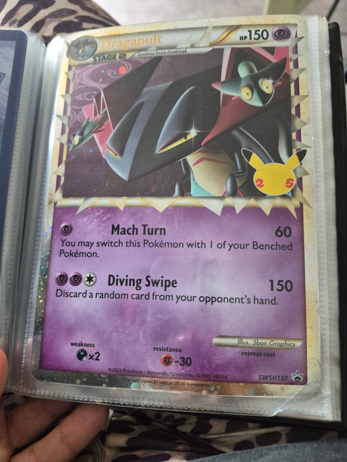 Pokémon Dragapult SWSH132 Celebrations Foil Kaart, Ophalen of Verzenden, Zo goed als nieuw, Foil