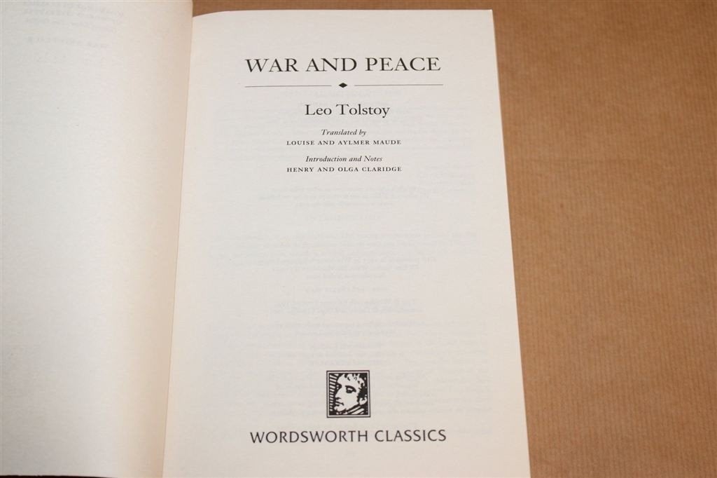 War and Peace — Roman van Tolstoj, Wordsworth Classics, Boeken, Literatuur, Ophalen of Verzenden, Gelezen