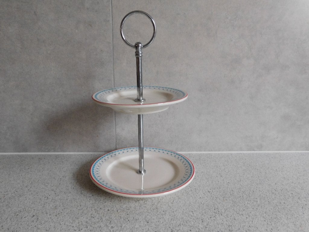Etagere Spiraal Blauw Albert Heijn - 13 en 15 cm, Keramiek, Overige typen, Ophalen of Verzenden, Zo goed als nieuw