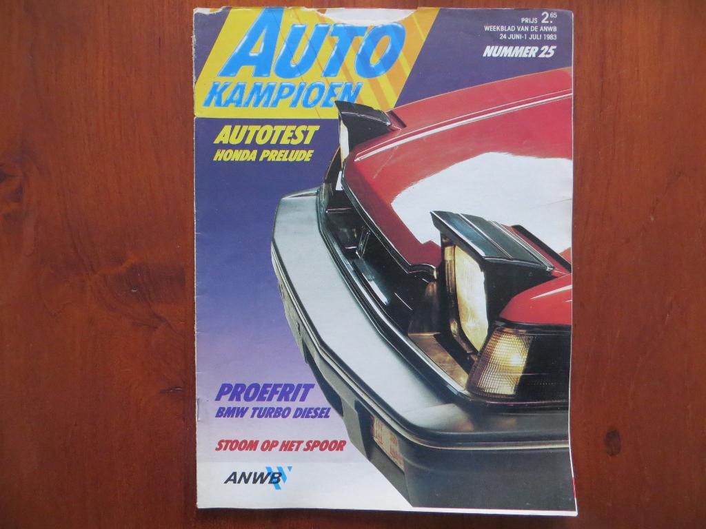Autokampioen 25 1983 Honda Prelude, BMW 524 td, stoomtreinen, Ophalen of Verzenden, Gelezen, Honda