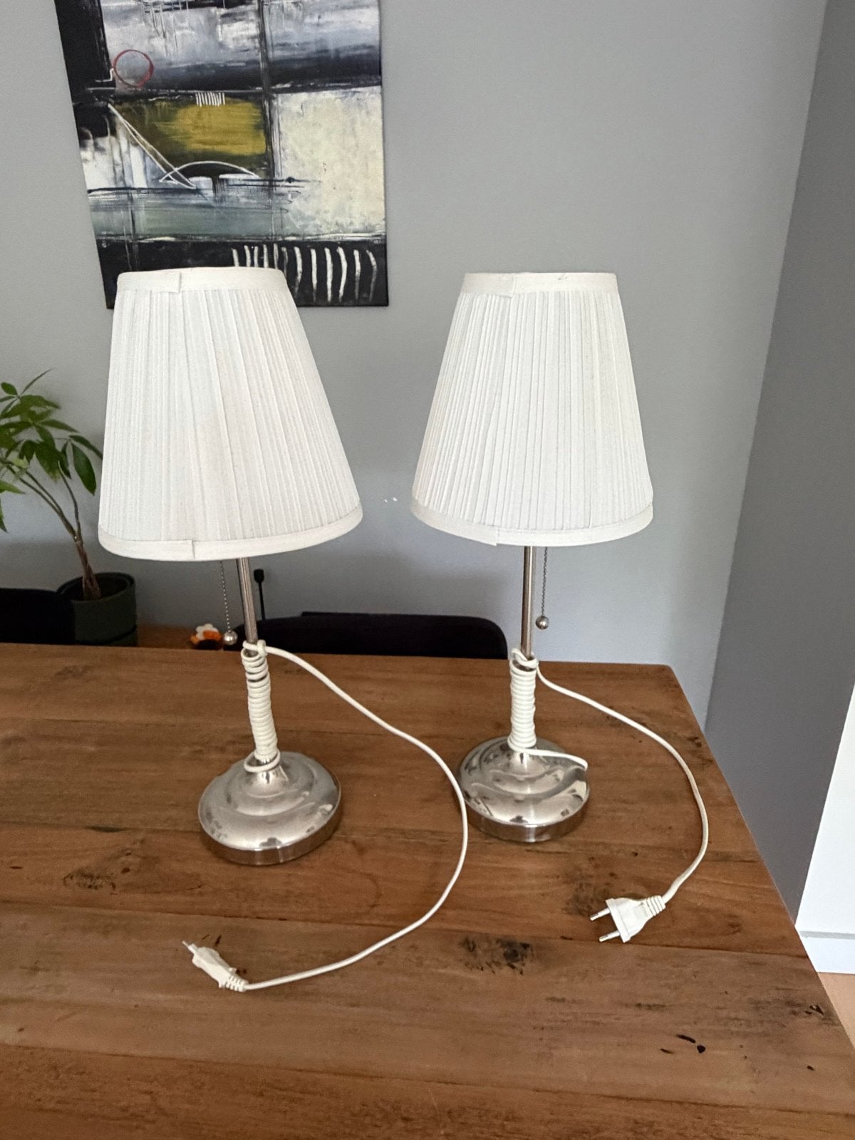 IKEA Arstid Tafellampen - Set van 2, Ophalen, Met schakelaar, Wit, E27 (groot)