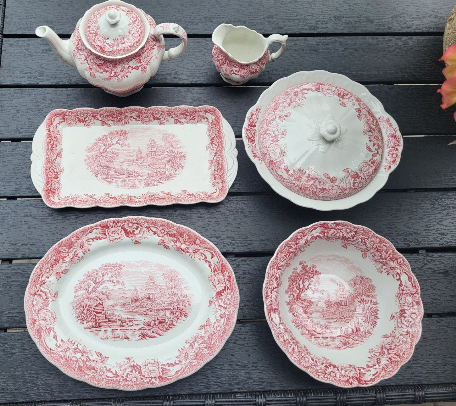 Vintage Engels Ridgeway Woburn servies roze, Ophalen of Verzenden