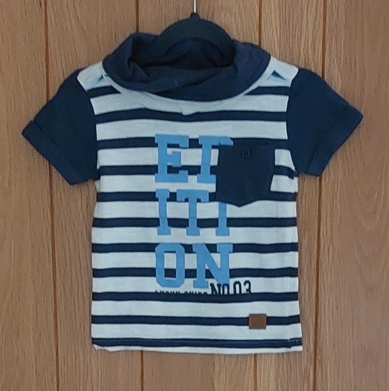 Baby Blue gestreept T-shirt, maat 74, Ophalen, Baby Blue, Zo goed als nieuw, Jongetje