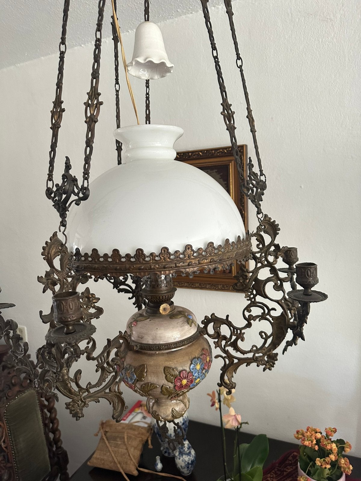 Antieke olielamp, Antiek en Kunst, Ophalen