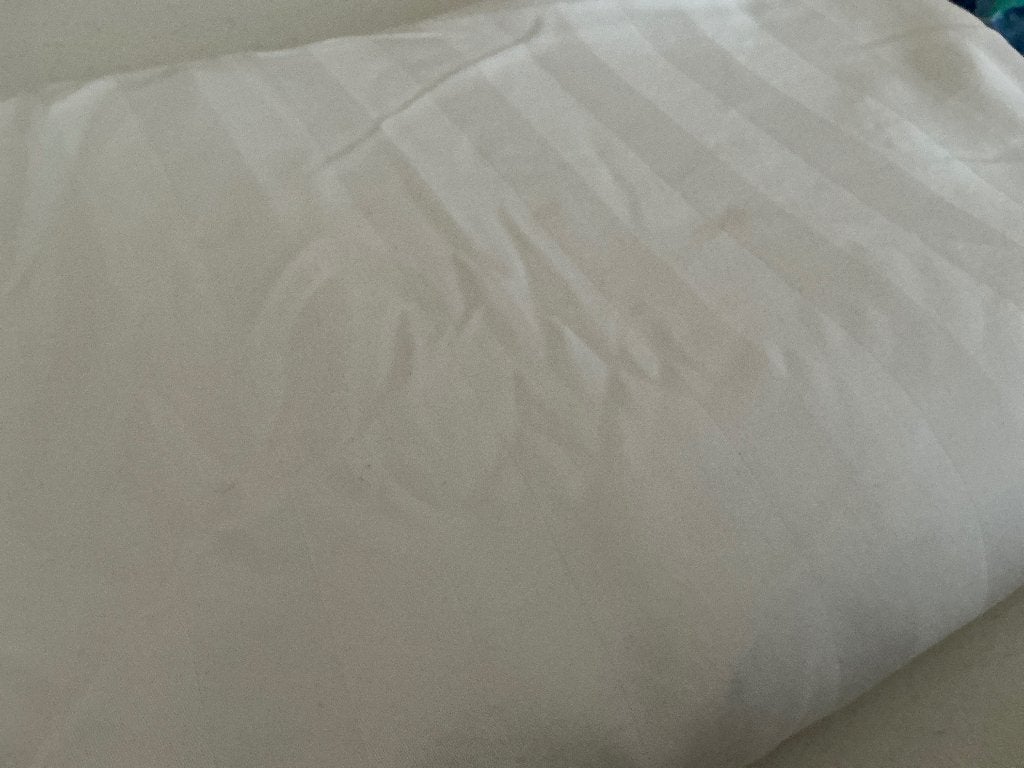 Dekbedovertrek 220 x 220 cm ecru gestreept., Gebruikt, Overige kleuren, Dekbedovertrek, Tweepersoons