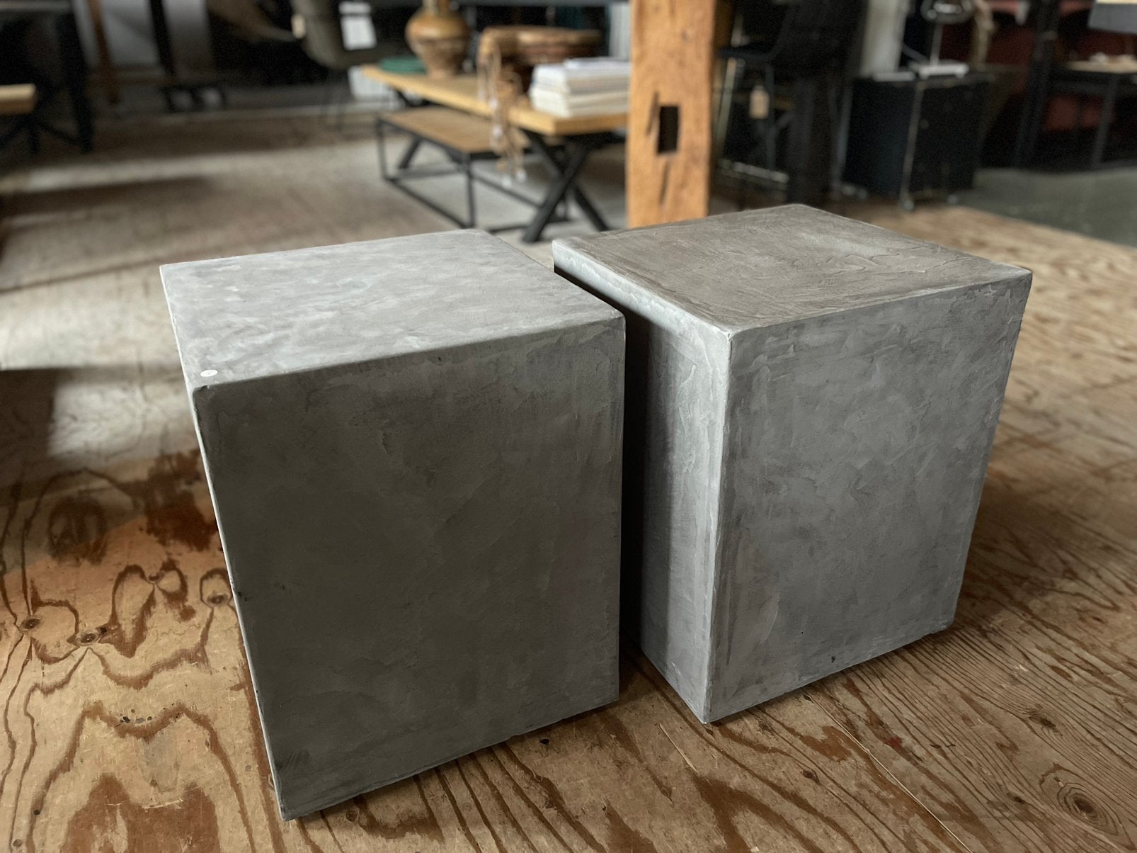 4 stuks beton cire krukjes, Ophalen, Zo goed als nieuw, Hout