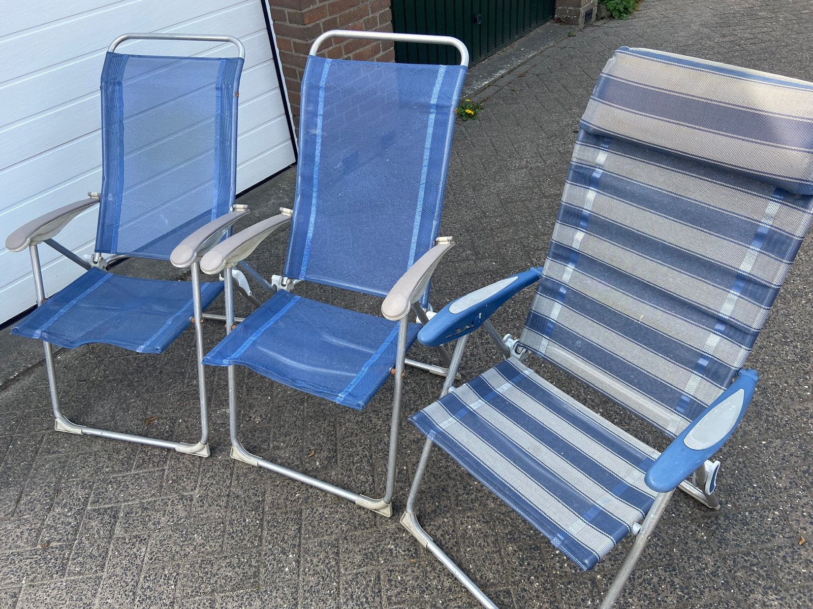3 stevige klapstoelen tuinstoelen visstoelen campingstoel, Caravans en Kamperen, Ophalen of Verzenden, Zo goed als nieuw