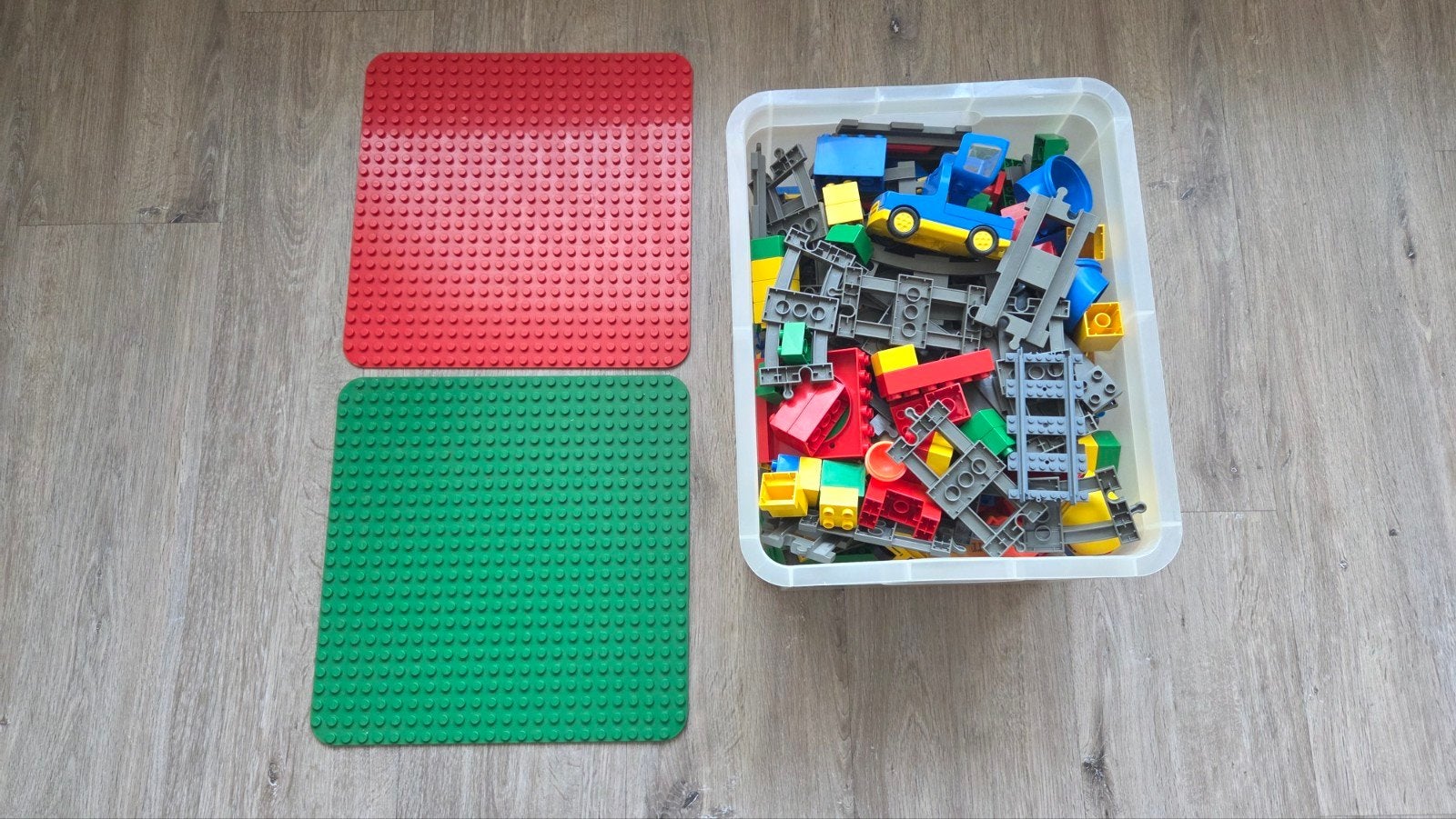 LEGO Duplo Treinset, Blokken, Rode en Groene Grondplaat, Ophalen of Verzenden
