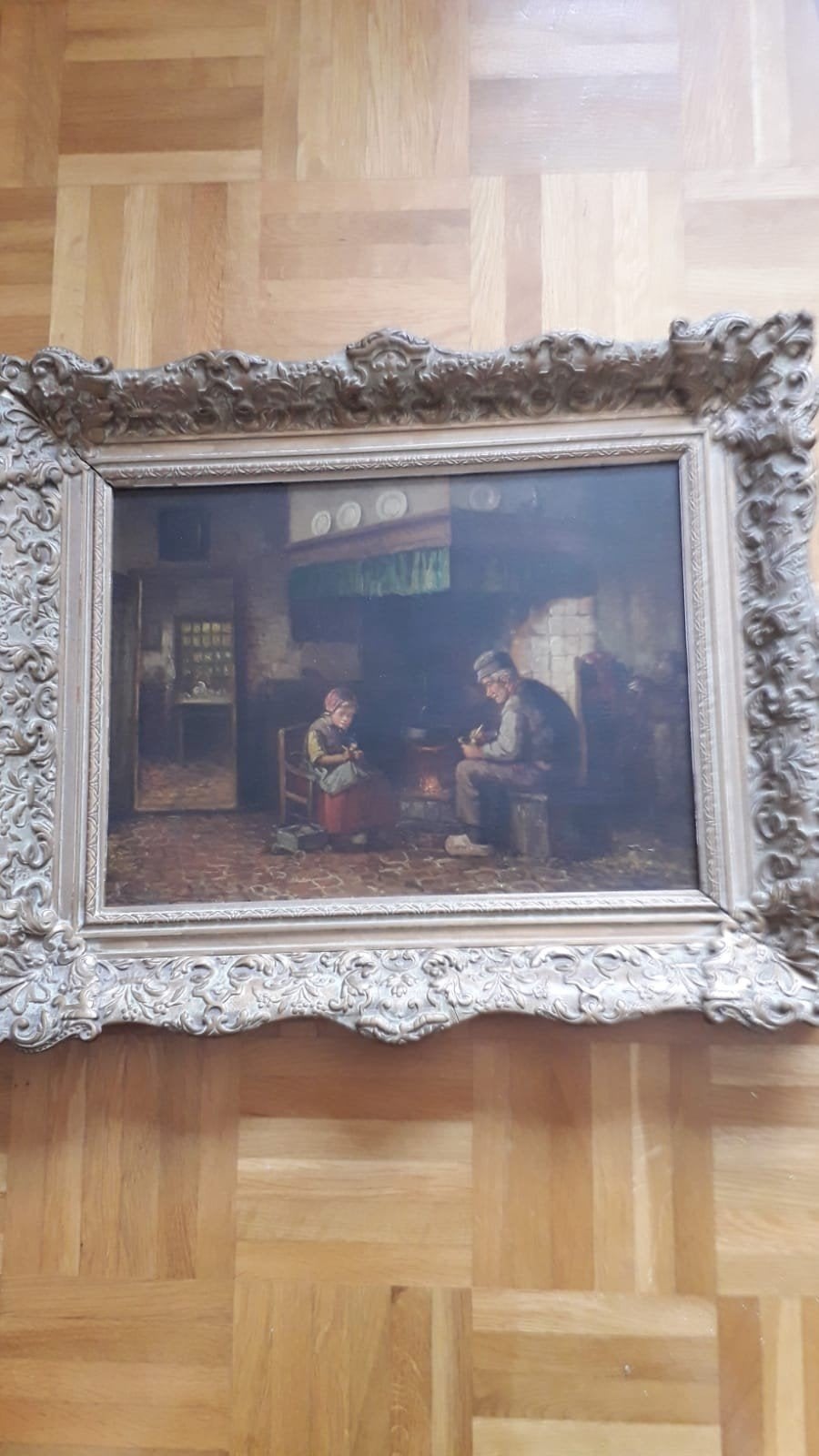 Schilderij olieverf op paneel van H.  Valkenburg, Antiek en Kunst, Ophalen