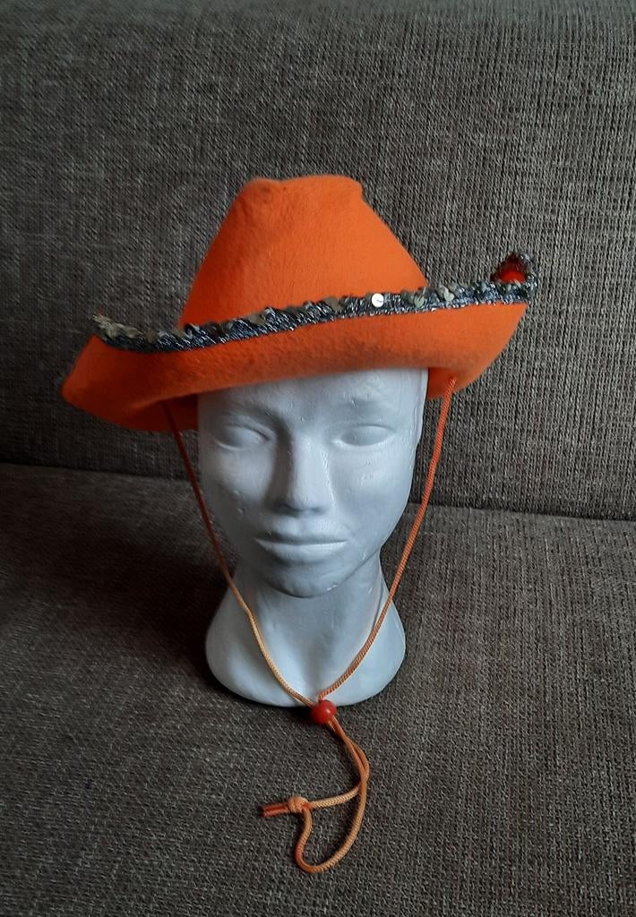 Oranje cowboy hoed, Ophalen of Verzenden, Oranje of Koningsdag