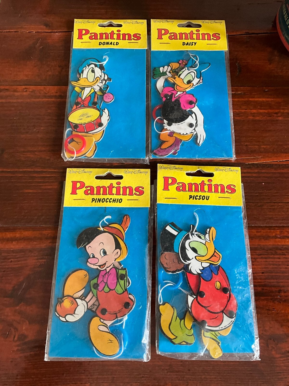 vintage Disney Pinokkio pantins, donals, pinokkio, katrien, Ophalen of Verzenden