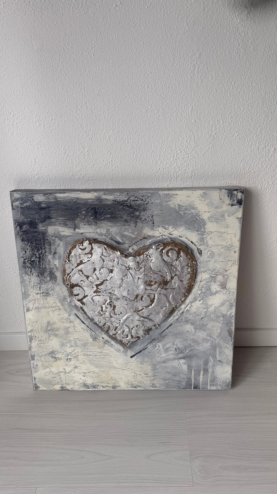 Schilderij L. Paramount - Hart met reliëf, Ophalen of Verzenden