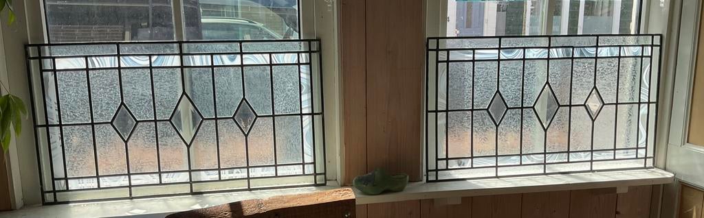 Twee mooie Glas in lood ramen, Gebruikt, 80 tot 120 cm, Overige typen, Ophalen of Verzenden