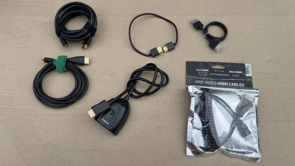 Partij HDMI kabels / mini HDMI / micro HDMI / Hama splitter, Ophalen of Verzenden, Zo goed als nieuw, Minder dan 2 meter, HDMI-kabel