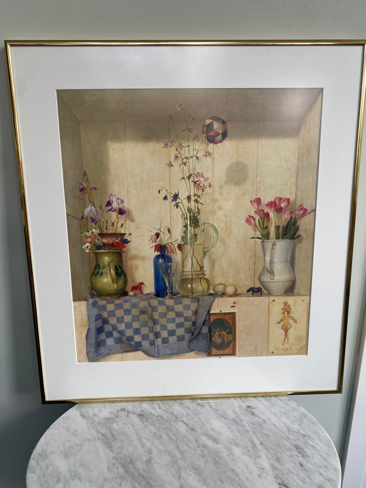 Matthijs Röling kunstposter “Lente” 1975 in Nielsen lijst, Ophalen of Verzenden