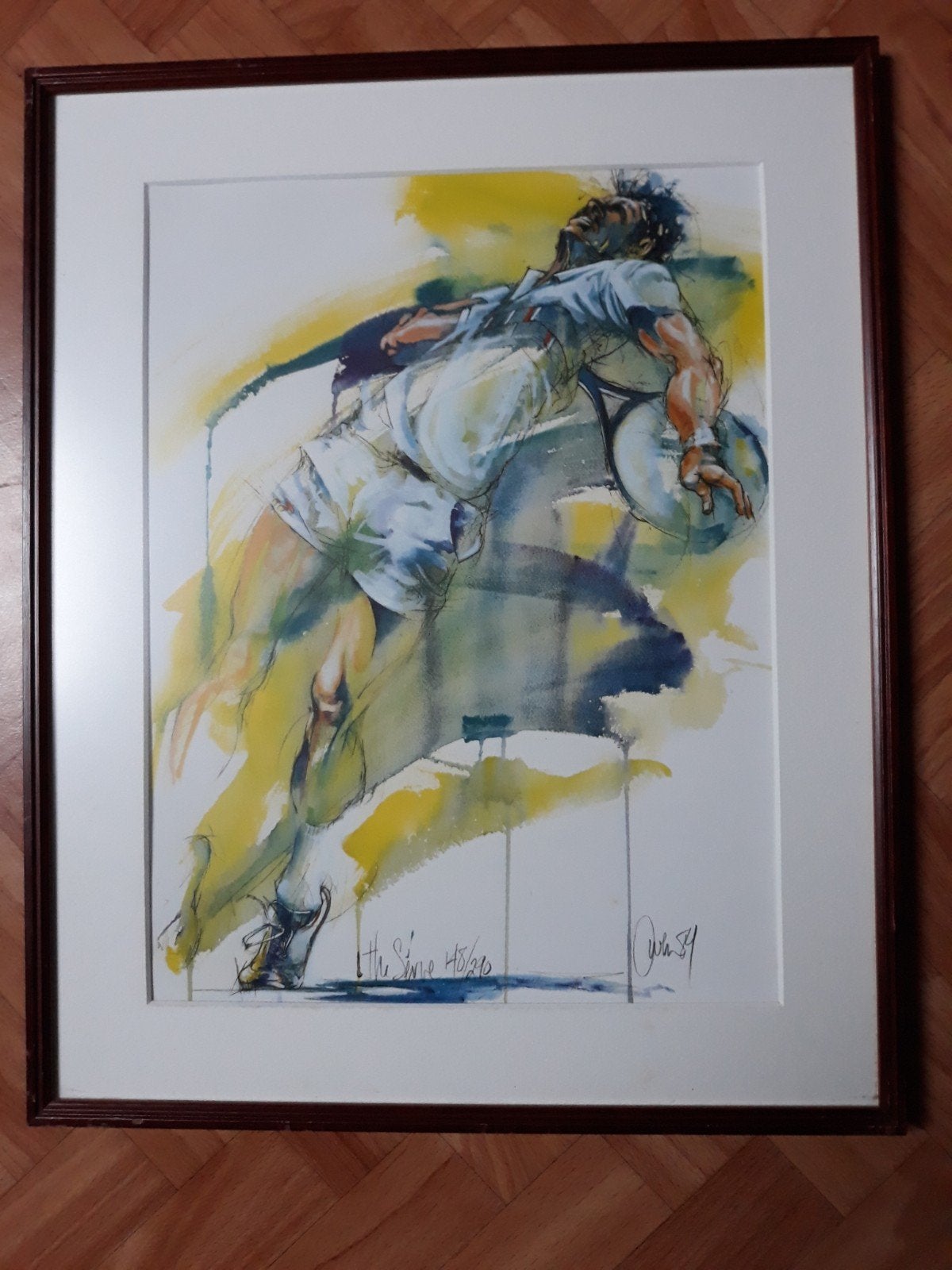 LITHO "THE SURVE "  VAN ORTHO OWEN  1953-1992  TENNIS, Gelimiteerde oplage, Ophalen of Verzenden, Sport, Lithografie