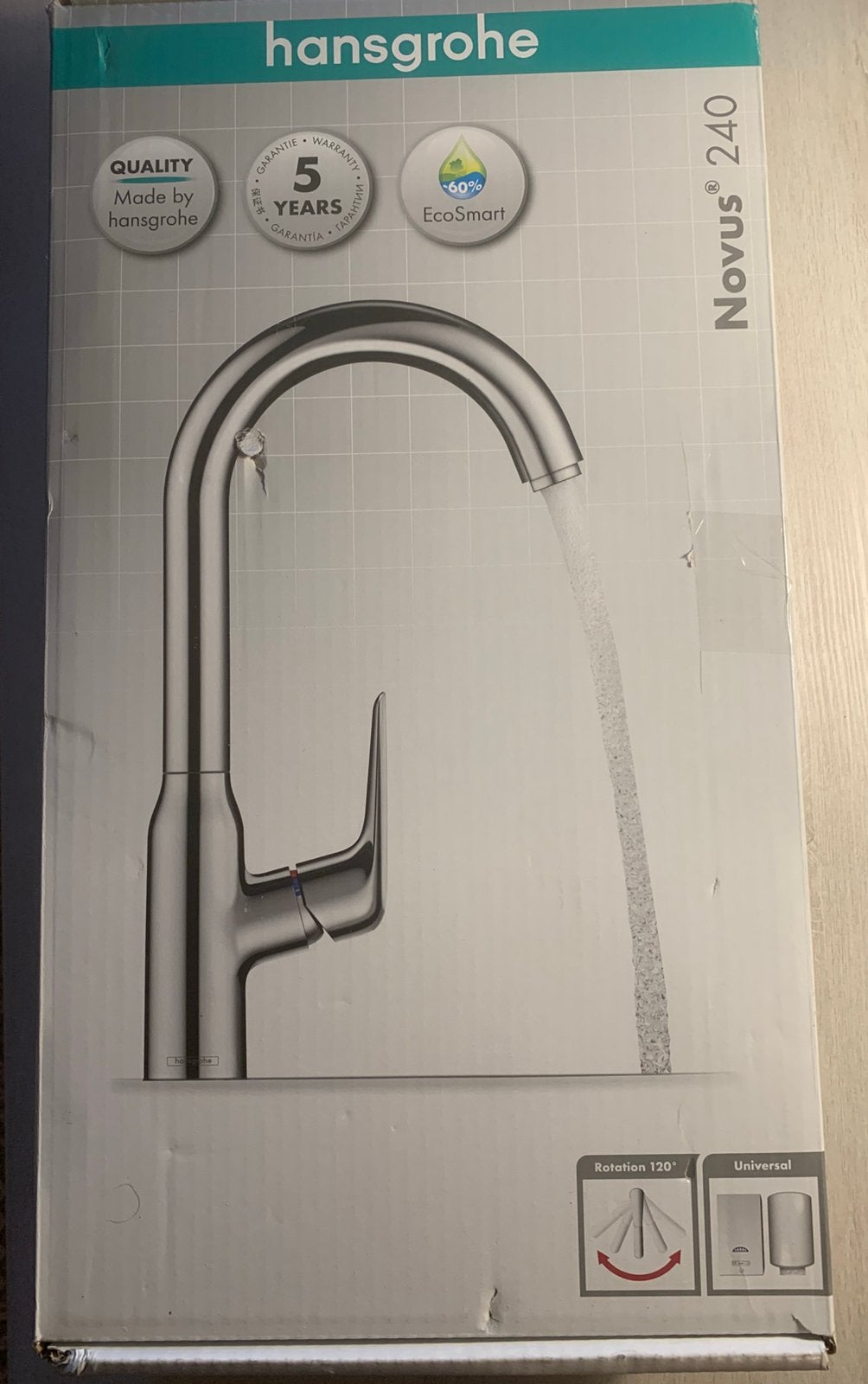 Nieuwe Hansgrohe hoge wastafel Novus 240, Ophalen of Verzenden, Nieuw