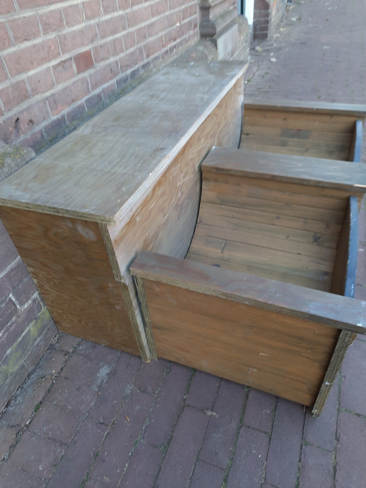 7 Houten Bakken van Multiplex - wijn/ flesopslag /stookhout., Ophalen, Gebruikt