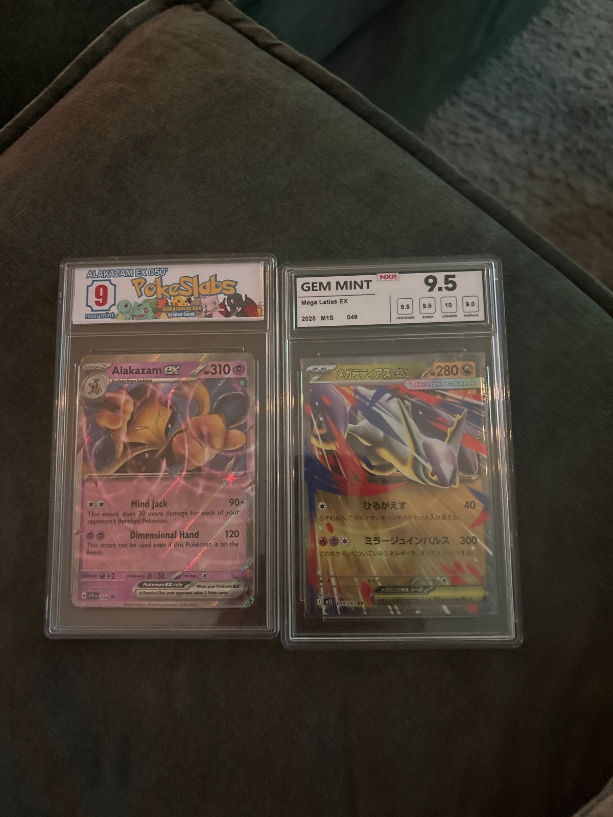 Pokémon Kaarten: Alakazam EX (PSA 9) & Mega Latias EX (PSA 9, Ophalen of Verzenden, Zo goed als nieuw, Meerdere kaarten
