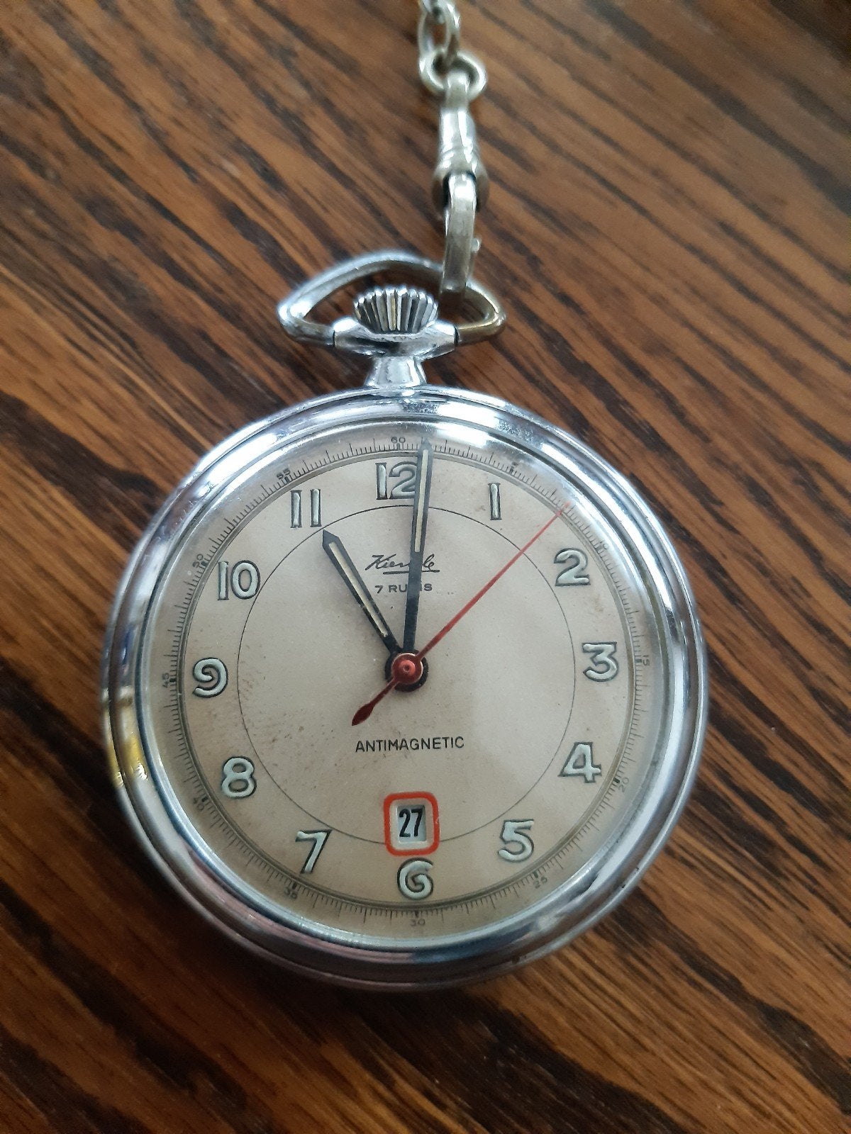 zakhorloge vintage Kienzle antimagnetic, Ophalen, Staal, Overige merken