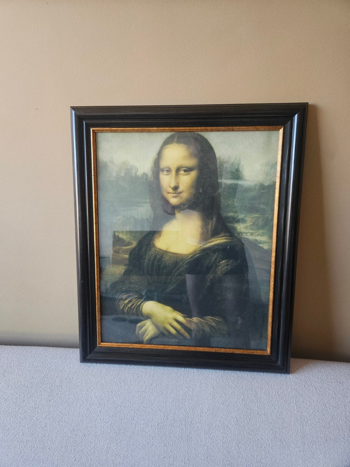 Mona Lisa reproductie in lijst, Antiek en Kunst, Kunst | Schilderijen | Klassiek, Ophalen, Portret of Personen, Klassiek, Print