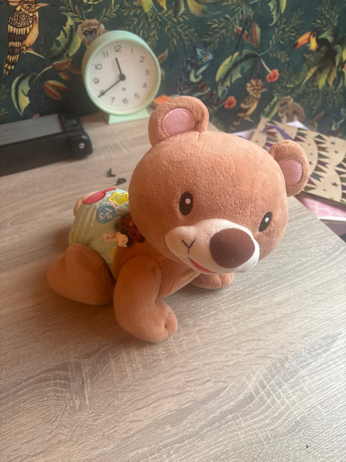Schattige kruipende beer knuffel met geluid, Met geluid, Beer, Ophalen of Verzenden, Zo goed als nieuw