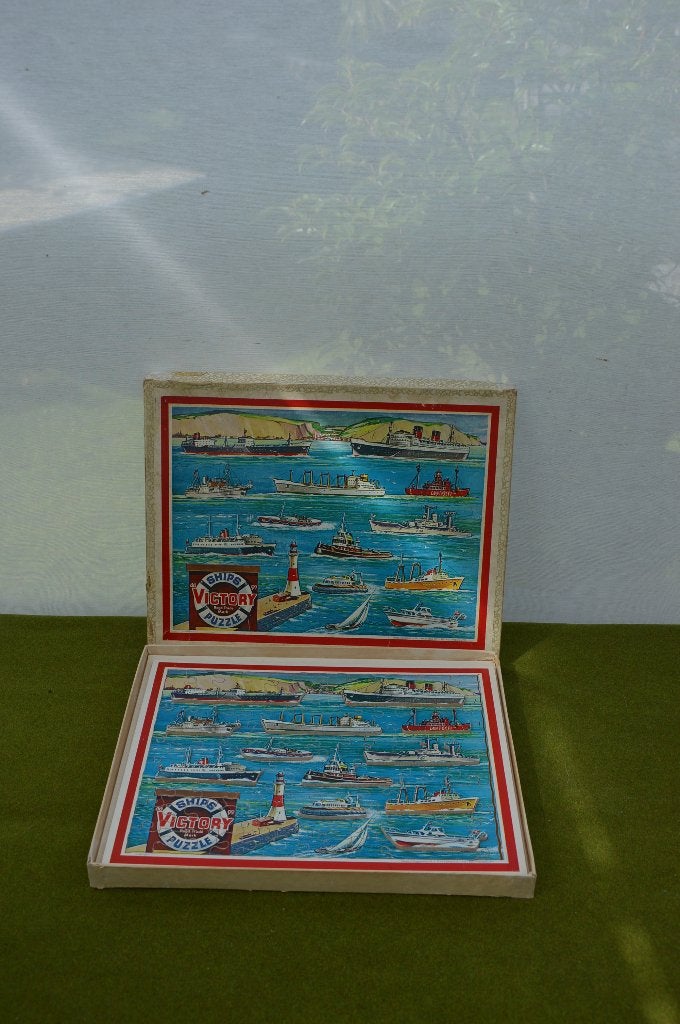 Antieke houten puzzel Victory Ships met Great Britain Ships, Ophalen of Verzenden