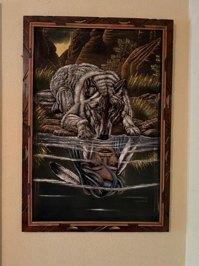 Schilderij wolf (Collectors item), Antiek en Kunst, Ophalen