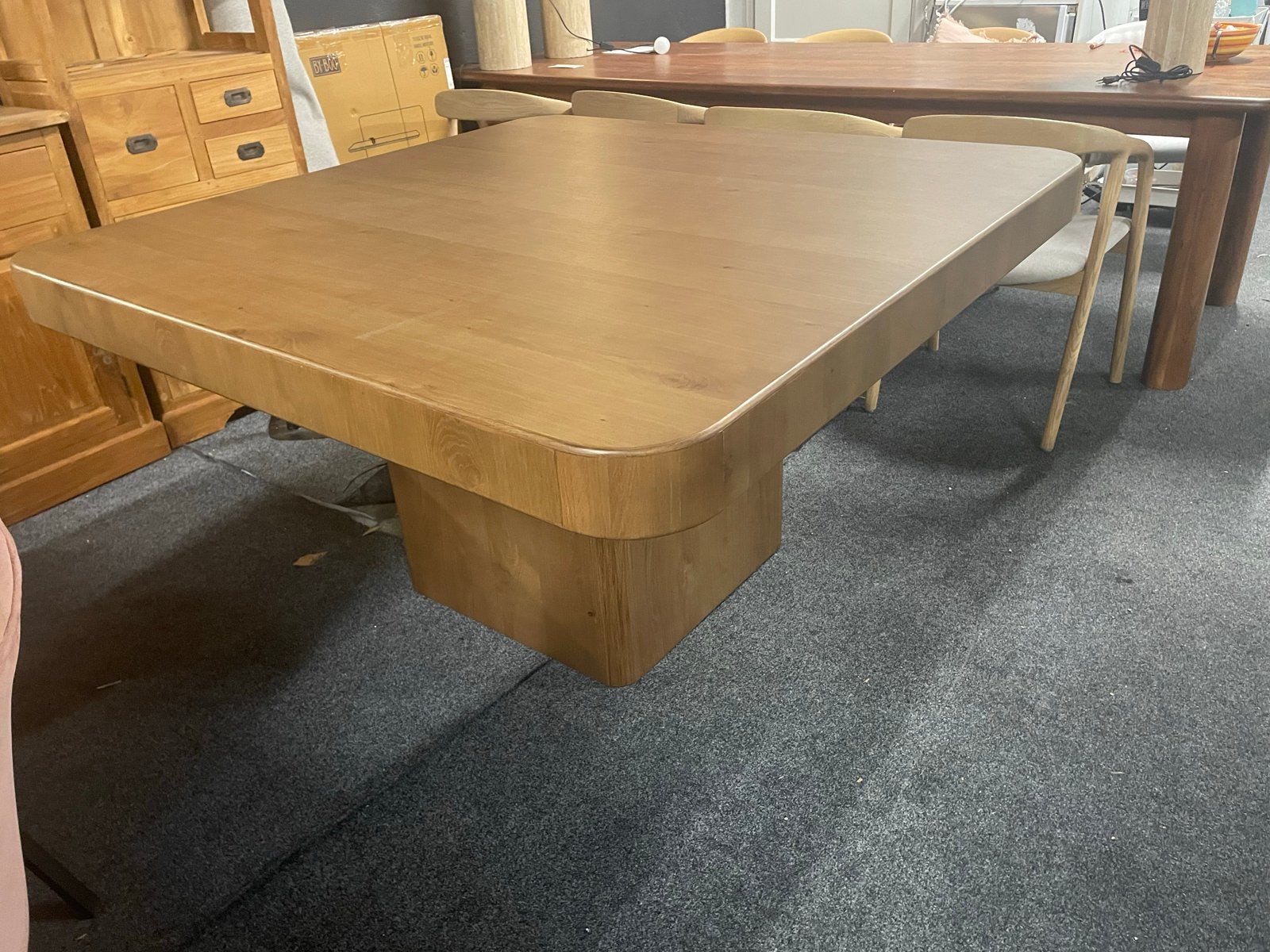Vierkante eikenhouten tafel Harmonie licht bruin 140x140, Ophalen, Nieuw, Vijf personen of meer, 100 tot 150 cm