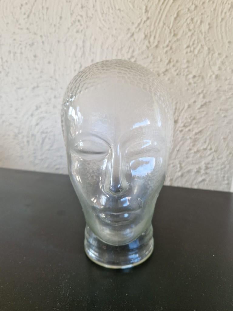 Glazen hoofd, Verzamelen, Retro, Ophalen, Huis en Inrichting
