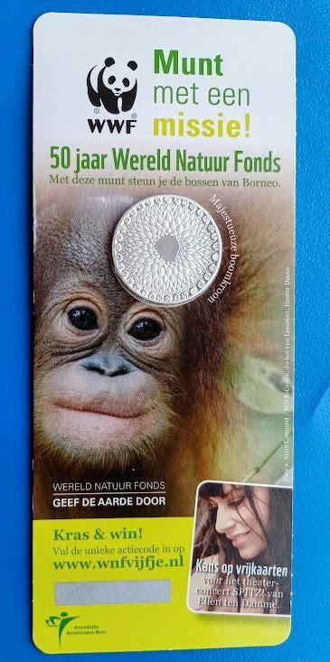 5 euro 2011 - "50 years World Wildlife Fund", Postzegels en Munten, Penningen en Medailles, Verzenden, Overige materialen, Nederland