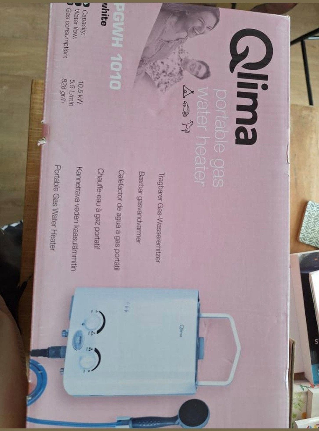 Qlima PGWH 1010 Draagbare Gas Geiser - Nieuw in doos, Ophalen of Verzenden, Nieuw